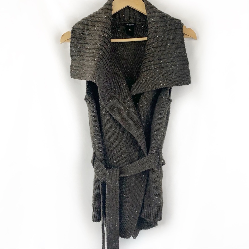 Ann Taylor Shawl Collar Belted Cardigan Sweater